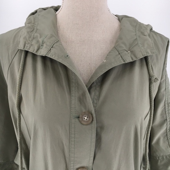 Loft Lightweight Hooded Casual Poncho Utility Button Up Jacket - Sz S - Picture 4 of 15